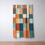 Mid-Century Artwork Warm Colors Geometric Abstract Window Curtain Gallery Image 3