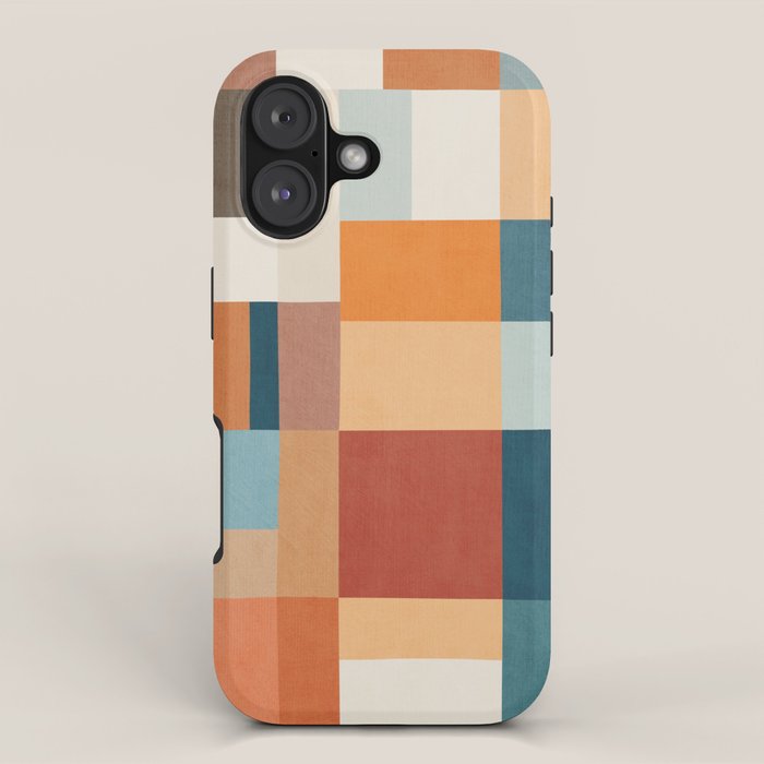Mid-Century Artwork Warm Colors Geometric Abstract iPhone Case Gallery Image 1