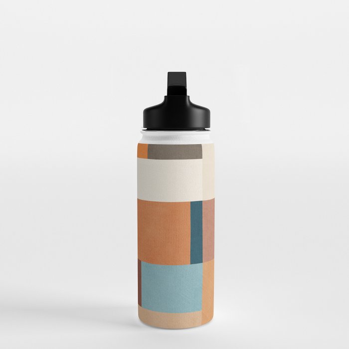 Mid-Century Artwork Warm Colors Geometric Abstract Water Bottle Gallery Image 3