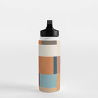 Mid-Century Artwork Warm Colors Geometric Abstract Water Bottle Gallery Image 3