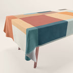 Mid-Century Artwork Warm Colors Geometric Abstract Tablecloth Gallery Image 1