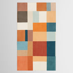 Mid-Century Artwork Warm Colors Geometric Abstract Tablecloth Gallery Image 2