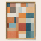 Mid-Century Artwork Warm Colors Geometric Abstract Serving Tray Gallery Image 1