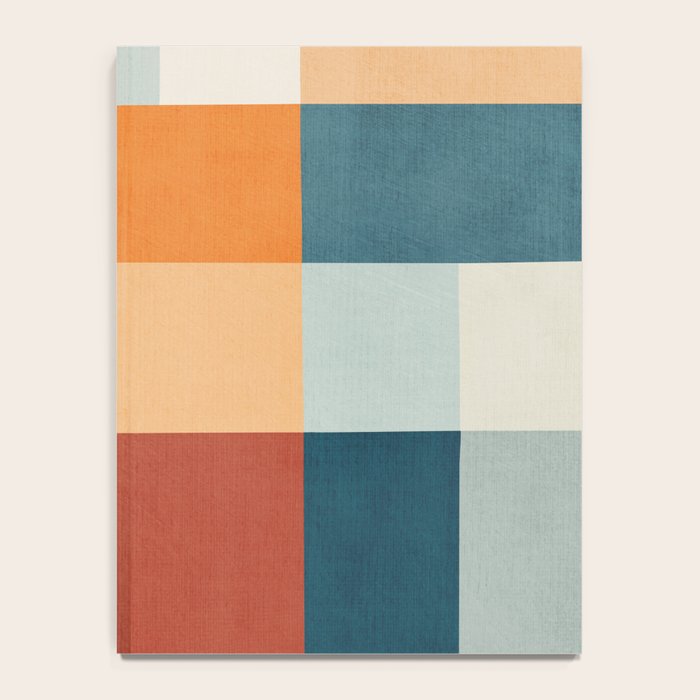 Mid-Century Artwork Warm Colors Geometric Abstract Notebook Gallery Image 4