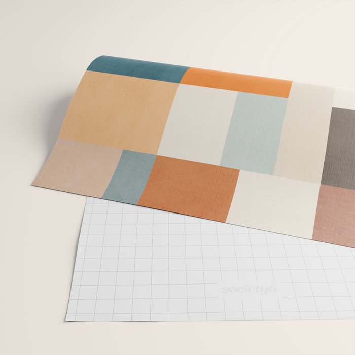 Mid-Century Artwork Warm Colors Geometric Abstract Wrapping Paper Gallery Image 2