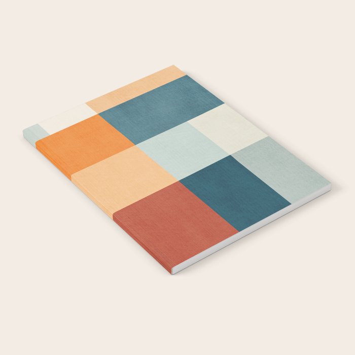 Mid-Century Artwork Warm Colors Geometric Abstract Notebook Gallery Image 2