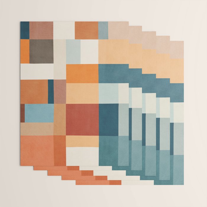 Mid-Century Artwork Warm Colors Geometric Abstract Wrapping Paper Gallery Image 3