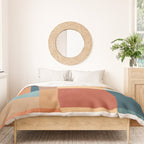 Mid-Century Artwork Warm Colors Geometric Abstract Duvet Cover Gallery Image 3