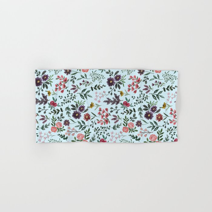 Bright Watercolor Flower - Blue Bath Towel Gallery Image 1