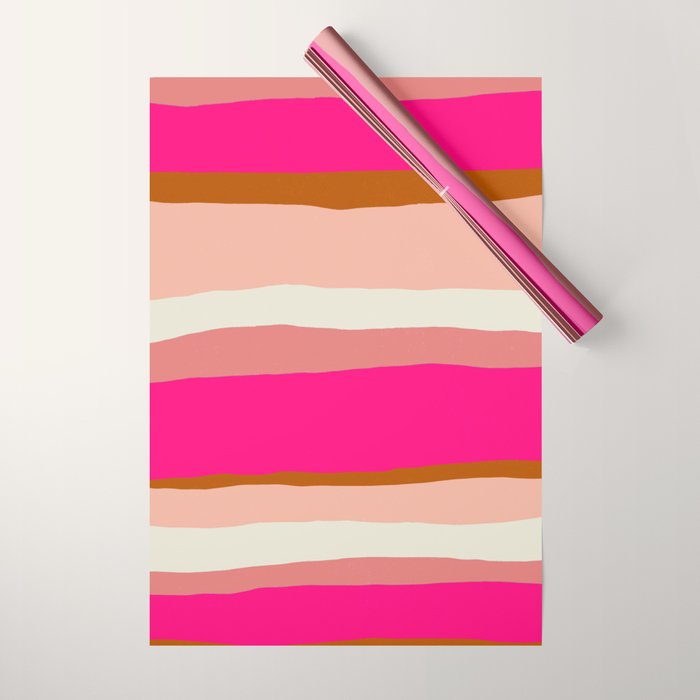 Flamingo Stripes Wrapping Paper Gallery Image 1