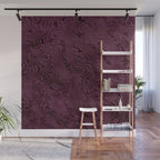 Royal Maroon Silk Moire Pattern Wall Mural Gallery Image 1