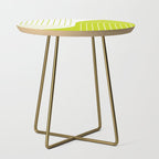 Two Tone Line Curvature LXXVII Lime Green Modern Arch Abstract Side Table Gallery Image 1
