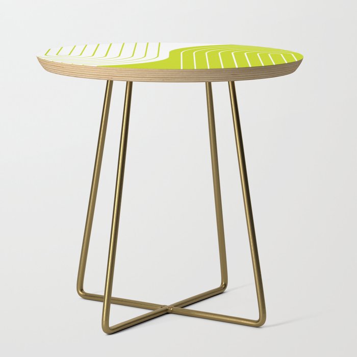 Two Tone Line Curvature LXXVII Lime Green Modern Arch Abstract Side Table Gallery Image 1