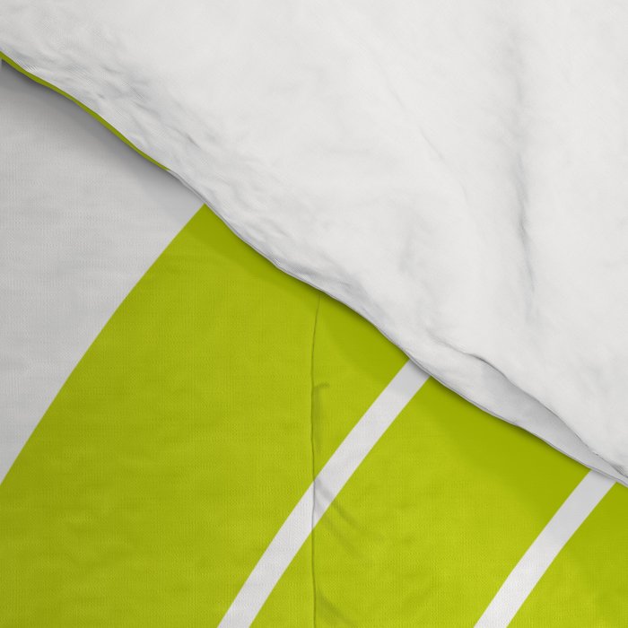 Two Tone Line Curvature LXXVII Lime Green Modern Arch Abstract Comforter Gallery Image 4