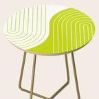 Two Tone Line Curvature LXXVII Lime Green Modern Arch Abstract Side Table Gallery Image 2