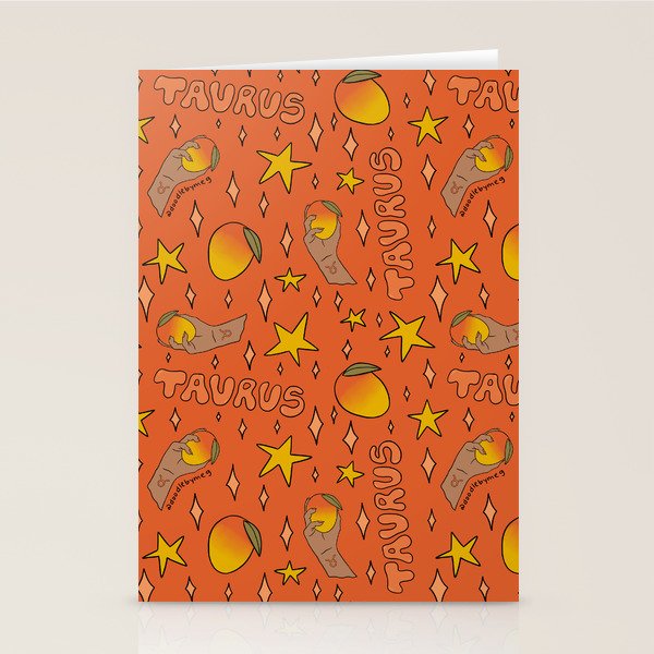 Taurus Mango Print Stationery Card Gallery Image 1