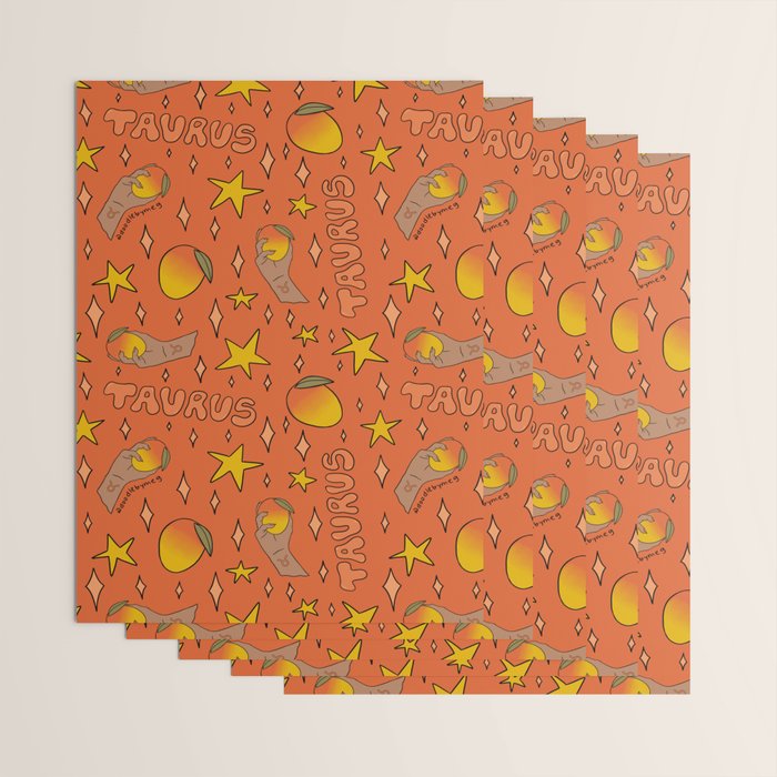Taurus Mango Print Wrapping Paper Gallery Image 3