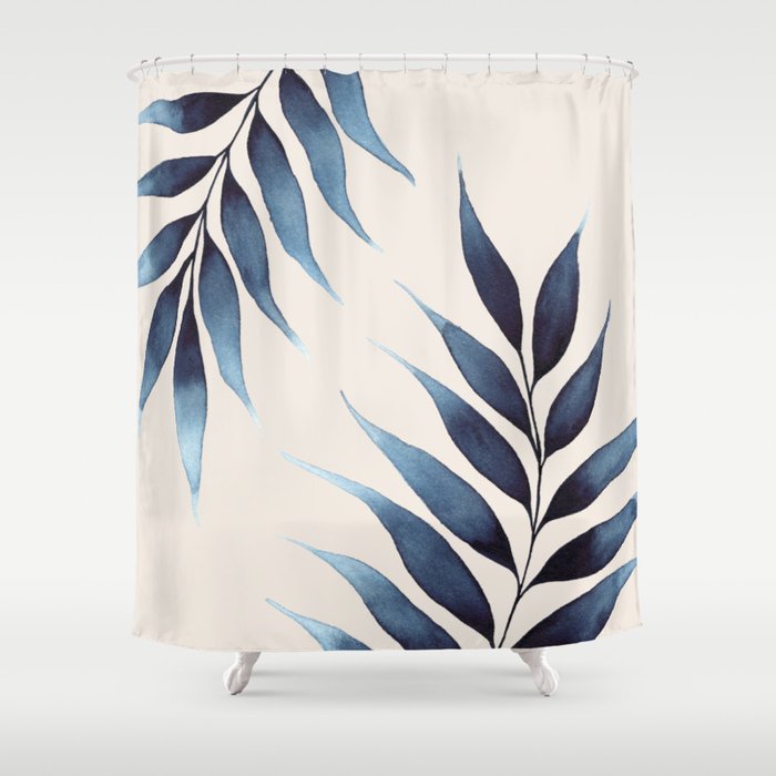 Blue Botanicals No. 6 Shower Curtain Gallery Image 1