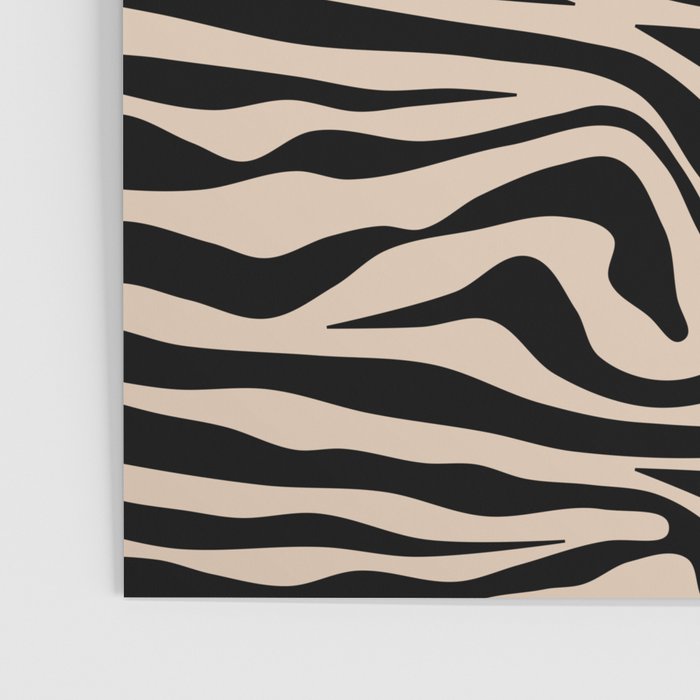 Zebra Print Zebra Stripes Wild Animal Print Zebra Pattern Modern Black And Beige Tan Light Brown Poster Gallery Image 3