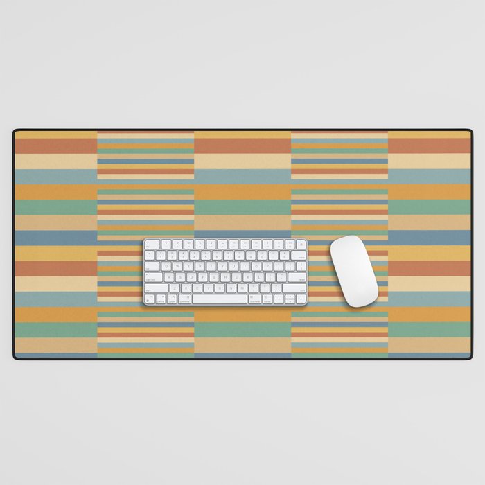 Mixed Stripes Pattern XV Vintage Summer Desk Mat Gallery Image 1