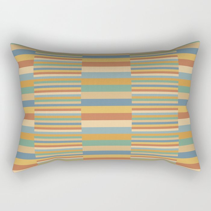 Mixed Stripes Pattern XV Vintage Summer Rectangular Pillow Gallery Image 2