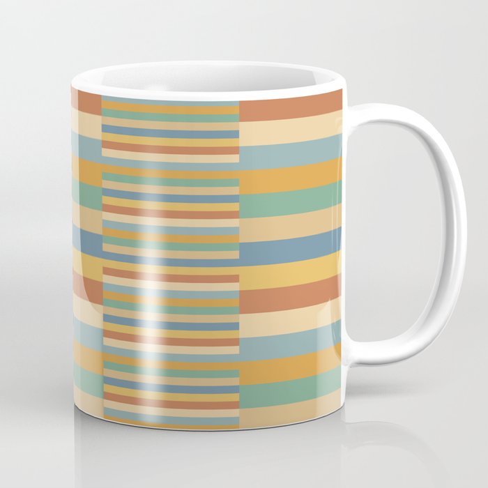 Mixed Stripes Pattern XV Vintage Summer Coffee Mug Gallery Image 1