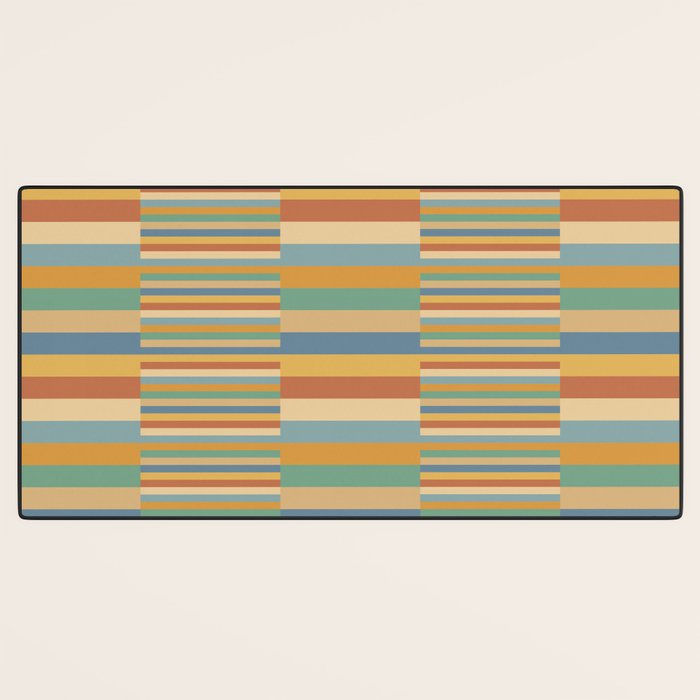 Mixed Stripes Pattern XV Vintage Summer Desk Mat Gallery Image 3