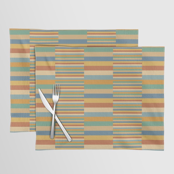 Mixed Stripes Pattern XV Vintage Summer Placemat Gallery Image 1