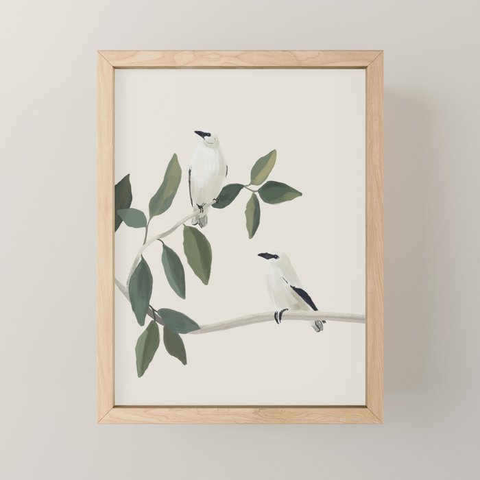 Minimalist Birds On Branch 3 Mini Art Print Gallery Image 1
