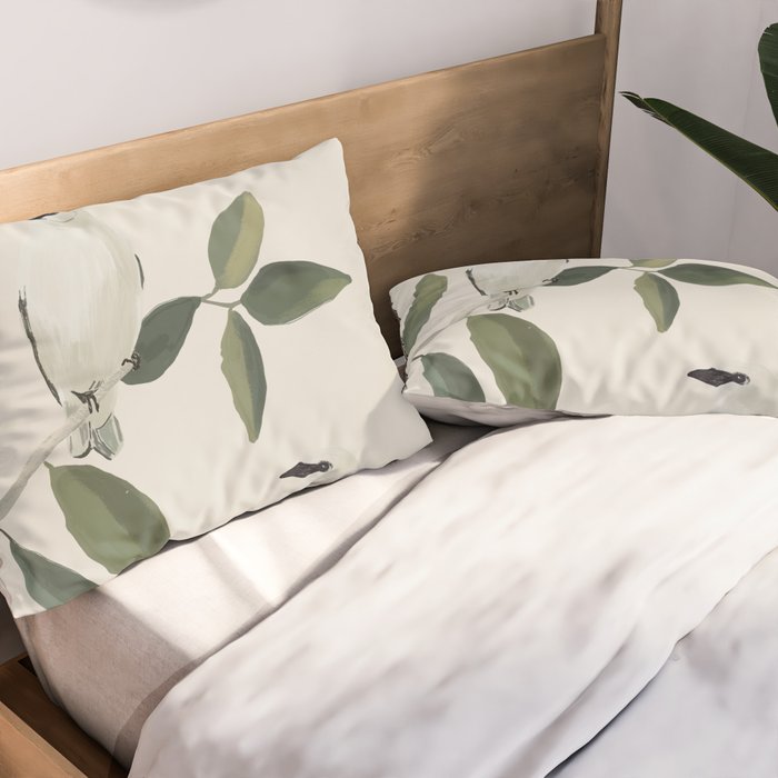 Minimalist Birds On Branch 3 Pillow Sham Gallery Image 2