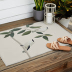 Minimalist Birds On Branch 3 Outdoor Rug Gallery Image 2