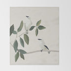 Minimalist Birds On Branch 3 Throw Blanket Gallery Image 2