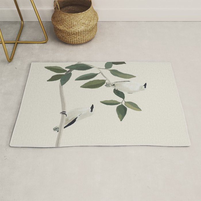 Minimalist Birds On Branch 3 Rug Gallery Image 1