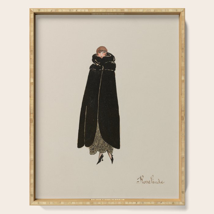 Vintage Art Deco Fashion Woman Portrait Elegant Black Dress Serving Tray Gallery Image 1
