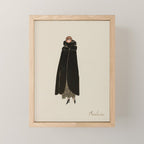 Vintage Art Deco Fashion Woman Portrait Elegant Black Dress Mini Art Print Gallery Image 1