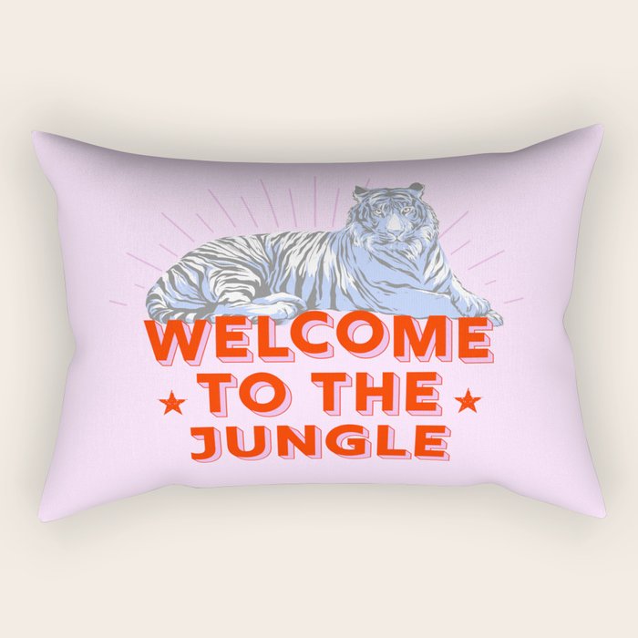 welcome to the jungle - retro tiger Rectangular Pillow Gallery Image 2