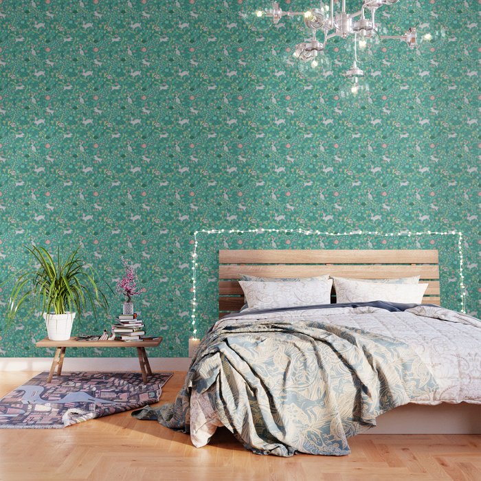 Spring Pattern of Bunnies with Turtles Wallpaper Gallery Image 3