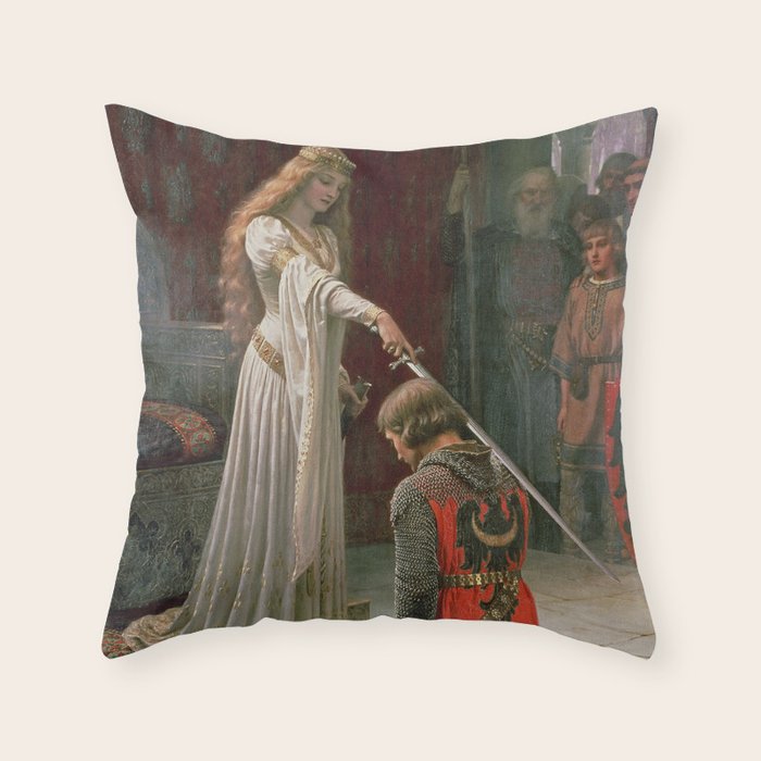 Accolade by Edmund Blair Leighton Throw Pillow Gallery Image 1