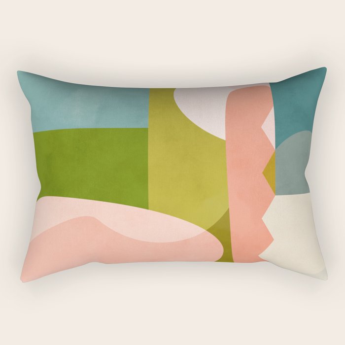 shapes geometry art mid century Rectangular Pillow Gallery Image 1