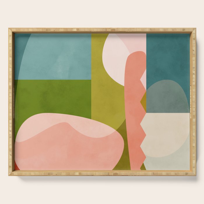 shapes geometry art mid century Serving Tray Gallery Image 1