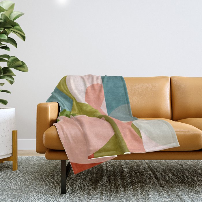 shapes geometry art mid century Throw Blanket Gallery Image 1