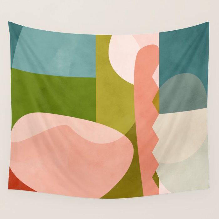 shapes geometry art mid century Wall Tapestry Gallery Image 4