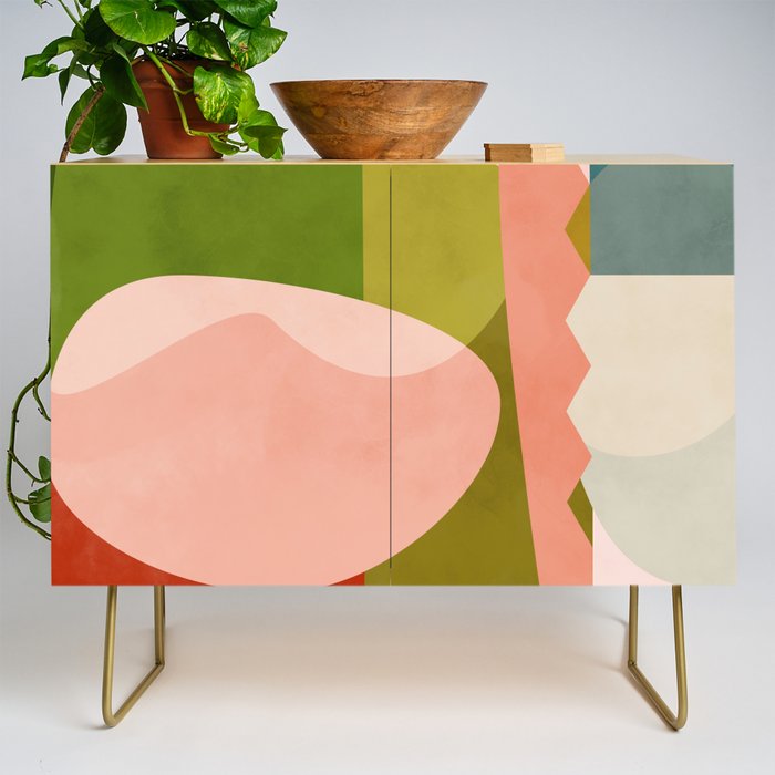 shapes geometry art mid century Credenza Gallery Image 1