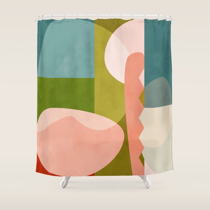 shapes geometry art mid century Shower Curtain Gallery Image 1