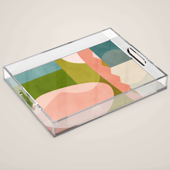 shapes geometry art mid century Acrylic Tray Gallery Image 1