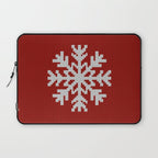 Classic Red Christmas white snowflake knit Laptop Sleeve Gallery Image 1