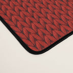 Classic Red Christmas white snowflake knit Desk Mat Gallery Image 4