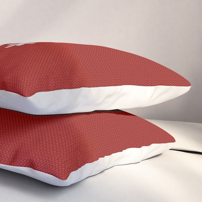 Classic Red Christmas white snowflake knit Pillow Sham Gallery Image 3