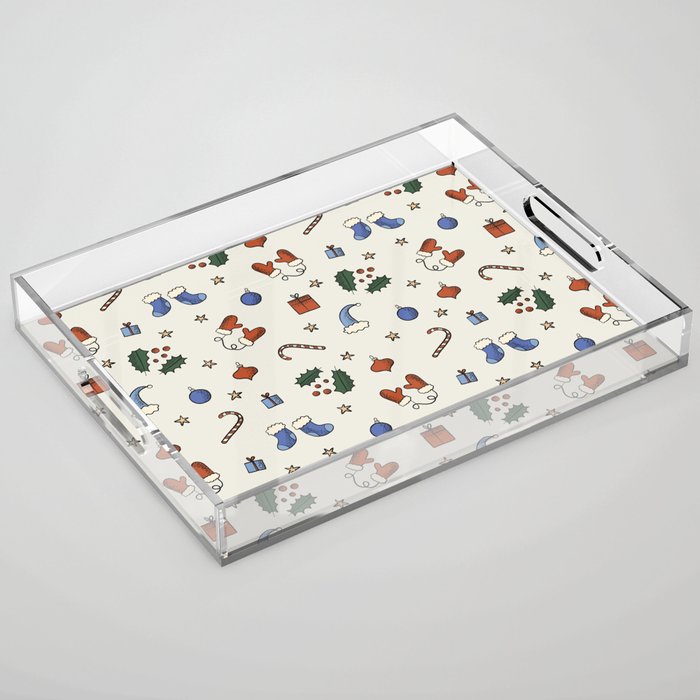 Christmas Pattern #3 Acrylic Tray Gallery Image 1