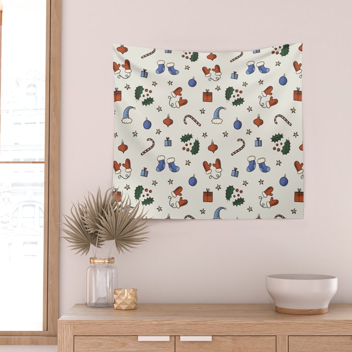 Christmas Pattern #3 Wall Tapestry Gallery Image 2
